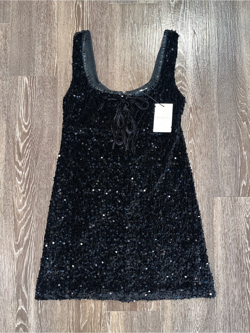 Promesa Black Sequin Tank Dress for Girls